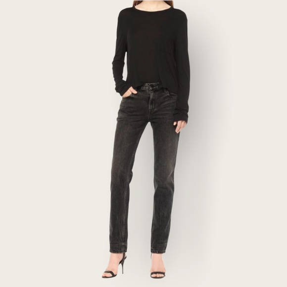 Denim x Alexander Wang 002 Relaxed Jean in Black Sz 27 EUC Straight Leg Jean - Picture 2 of 11